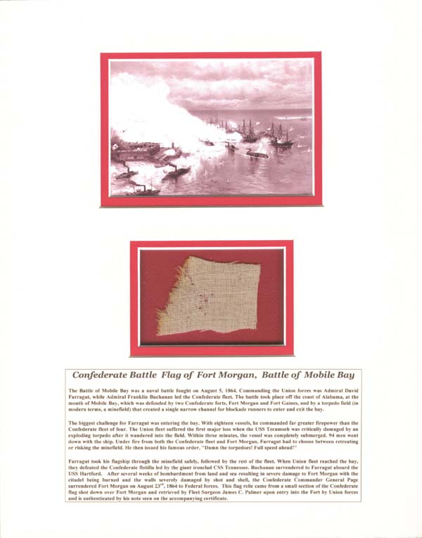 Civil War Battle Flag of Fort Morgan - Relic - LAST ONE AVAILABLE